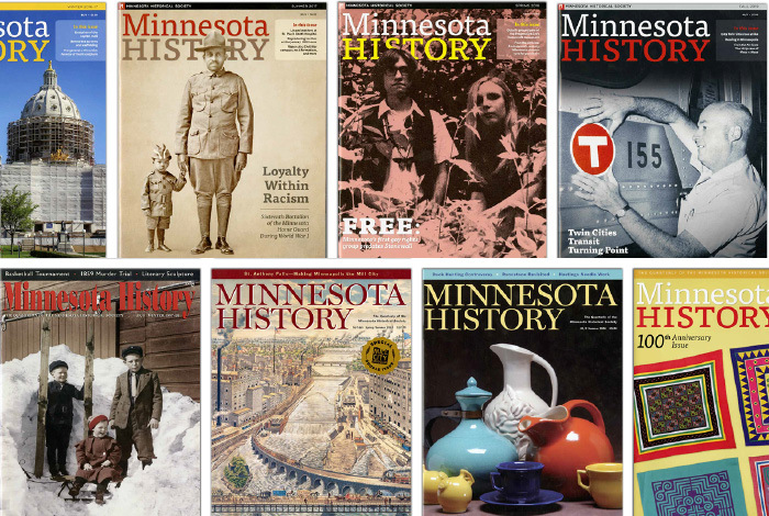 A collage of Minnesota History Magazine covers