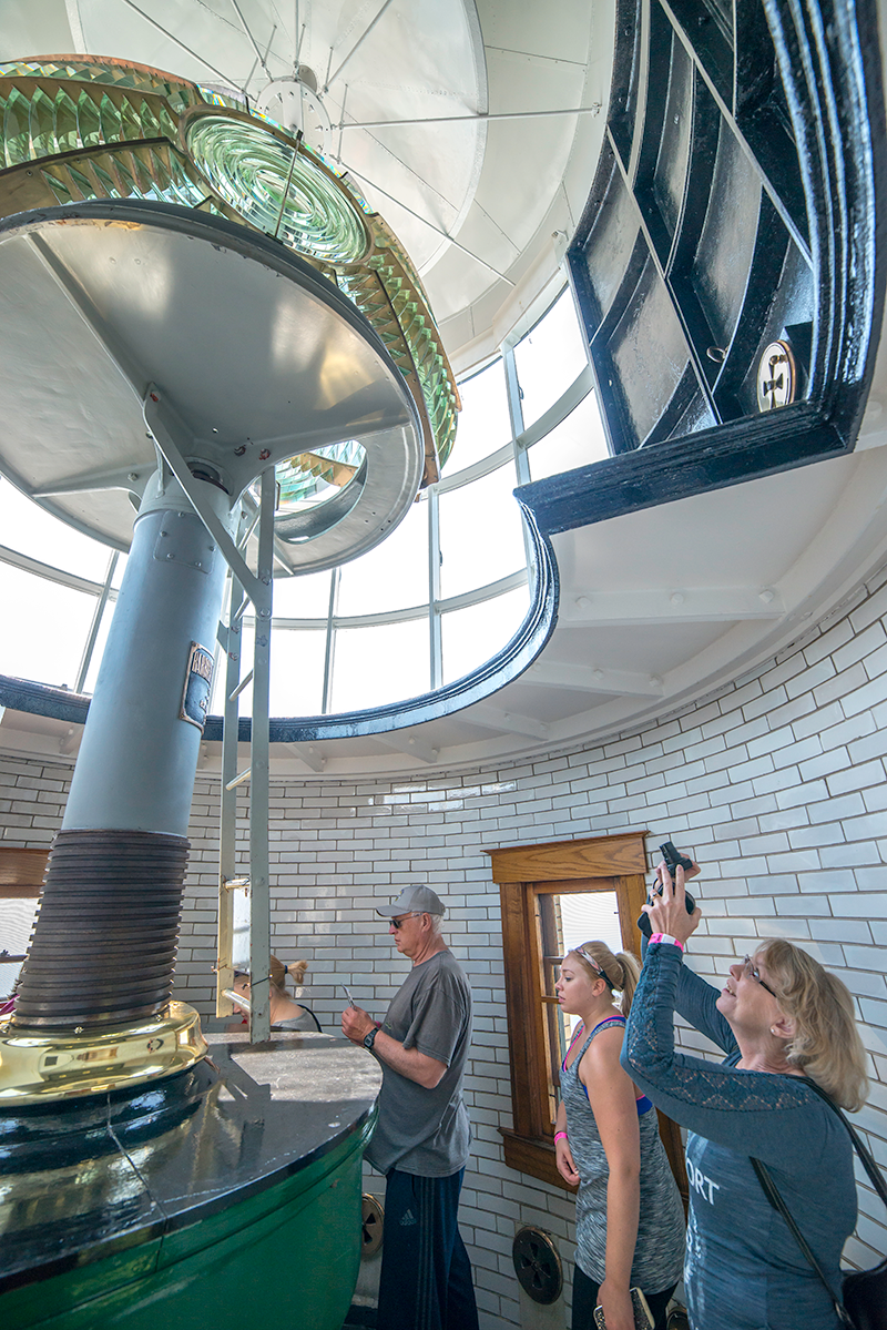 Lighthouse interior and Fresnel lens